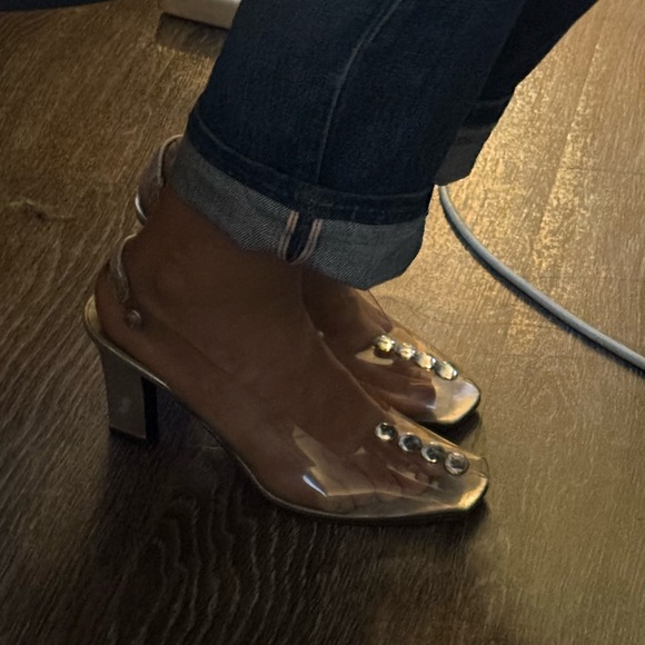 Yves Saint Laurent Cinderella clear heels rhinestones slingback 9 8.5 YSL - Picture 8 of 15